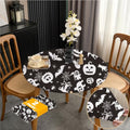 Halloween Fitted Round Tablecloth 20 Inch Set of 2 Elastic Spandex Fabric Pumpkin Ghosts