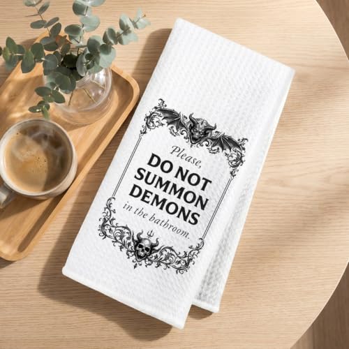 Halloween Hand Towels for Bathroom - Humor Waffle Absorbent Microfiber Towel - Variation: Multi 1754
