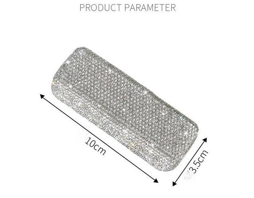 Bestbling Lipstick Bling Rhinestone Crystal Case Storage Organizer Box with Mirror for Women's Lipstick Holder-Cosmetic Storage Kit (Full silver)