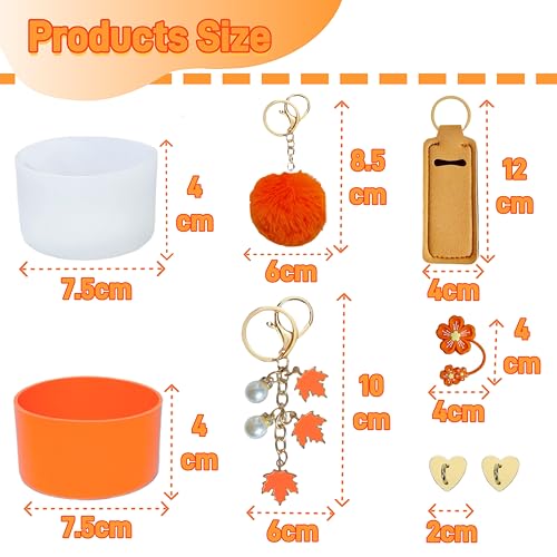Orange Silicone Cup Boot Covers for Stanley Quencher 30oz 40oz Tumbler & Accessories