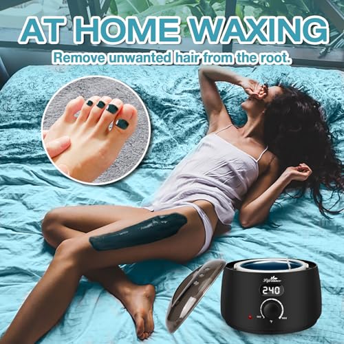 LCD Black Waxing Kit with Digital Wax Warmer & Accessories - Women & Men