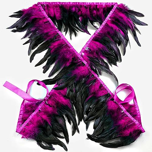 Hot Pink Rooster Feather Trim for Shawl Cape - 2 Yards, 5-7 Inch Variation of THIS Listing
