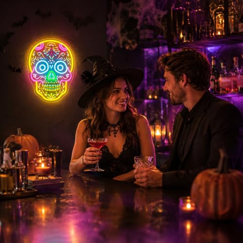 Skull Neon Sign LED Neon Light Wall Decor for Halloween Party - Variation: Skull