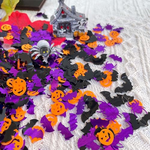 Halloween Confetti Glitter Bats Spider Pumpkin Table Scatter - Purple Spider Pumpkin