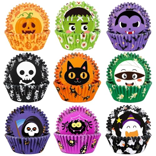 Halloween Cupcake Liners Set - Ghost Pumpkin Spider Baking Cups - Halloween Style, 450 pcs