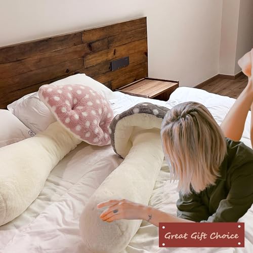 51 Inch Pink Mushroom Plush Pillow – Cute Long Stuffed Body Pillow for Kids & Home Decor