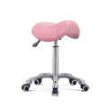 Antlu Saddle Stool Rolling Chair for Massage Clinic Spa Salon Cutting, Saddle Rolling Stool with Wheels Adjustable Height (Pink)