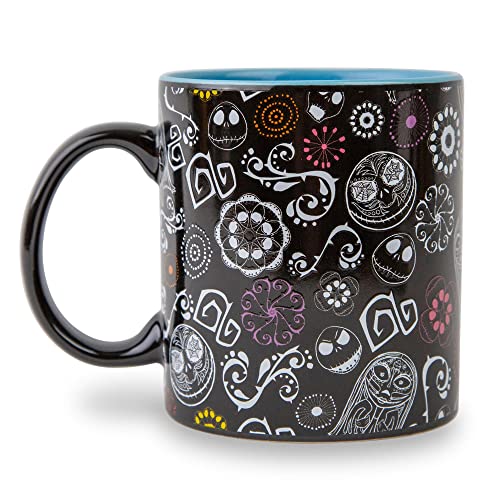 Nightmare Before Christmas Sugar Skull Ceramic Mug 20oz - Jack & Sally Design