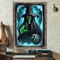 Halloween Witch Window Cover 31x47 Inch Spooky Decor for Home & Garden