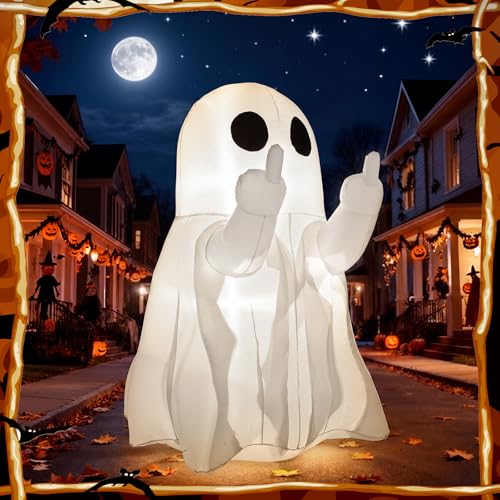 Cheeky Ghost Inflatable Halloween Yard Decoration with LED Lights - 5 FT Outdoor Ghost, Funny Halloween Decor
