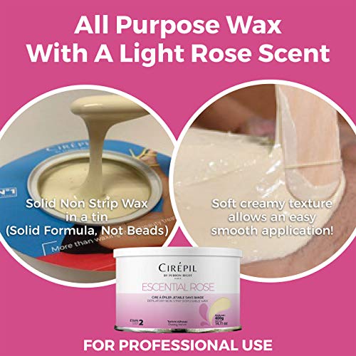 Cirepil Escential Rose Stripless Hard Wax Tin 14.11oz - Gentle Hair Removal