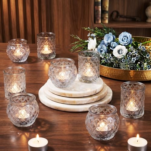 Clear Votive Candle Holders Set of 36 - Glass Tea Light Centerpieces for Wedding & Home Decor