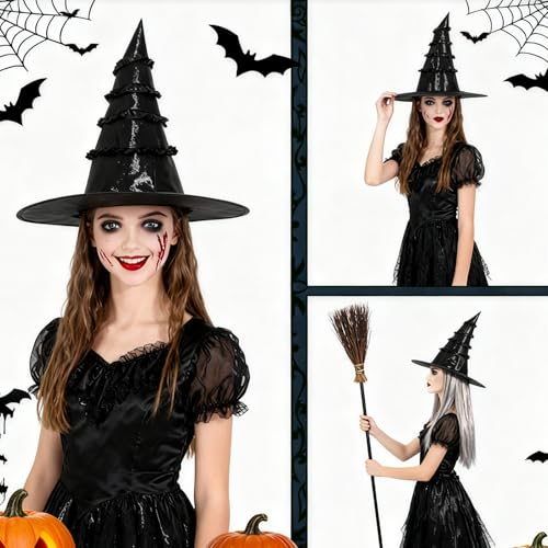 Halloween Witch Hat for Women - Cosplay Costume Accessory, Party Decor