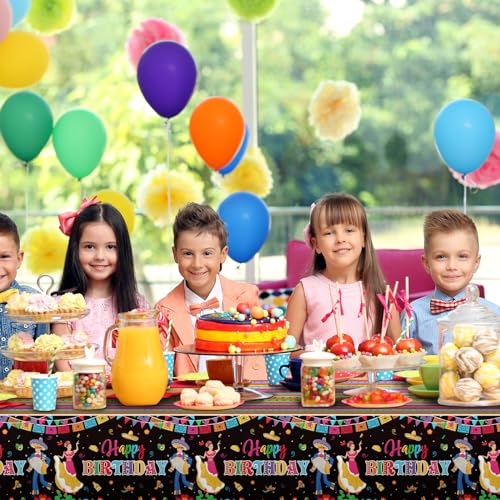 Mexican Fiesta Plastic Tablecloth 54x108 Inches - 3 Pack for Parties