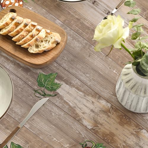 Horaldaily 90 Inch Round Fall Tablecloth - Brown Autumn Harvest for 60-72 Inch Tables