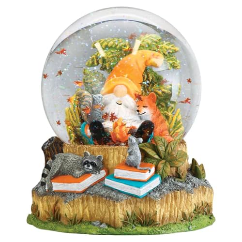 Autumn Forest Gnome Snow Globe - Musical Holiday Figurine with Greensleeves Tune - Seasonal Decoration (Variation: Autumn Forest Gnome)