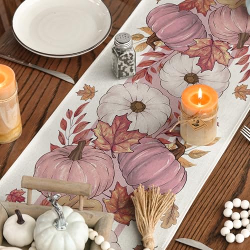 Pink 13x72 Inch Fall Table Runner Polyester Home Decor Party Gift