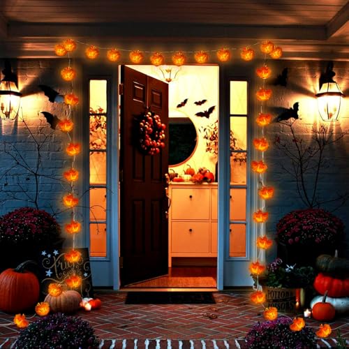 Marigold Garland Lights String - 10ft, 20 LED Artificial Flowers, Ø 3.5 Inches, Day of the Dead & Festival Decor