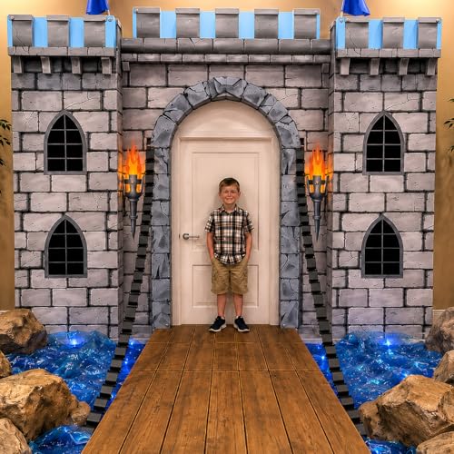 Medieval Castle Door Banner Backdrop Set for Medieval-Themed Parties