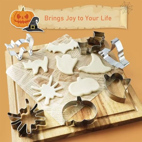 Halloween Cookie Cutter Set 12 Pcs - Cat Bat Owl Ghost Pumpkin Witch Hat
