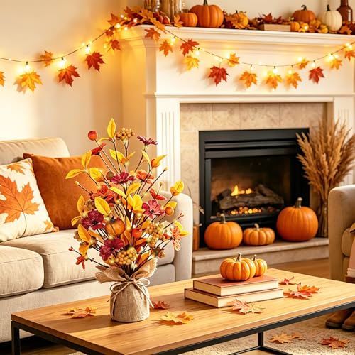 18-Inch Fall Table Tree Decor for Autumn Thanksgiving Home Decorations - Orange/Yellow