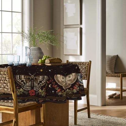 60 Inch Round Tablecloth Black - Durable Polyester, Home Decor