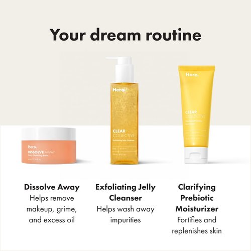 HERO COSMETICS Dissolve Away Daily Cleansing Balm, Helps Remove Makeup and Grime, Won’t Clog Pores, Suitable for Sensitive and Acne-Prone Skin (2.2 fl oz)