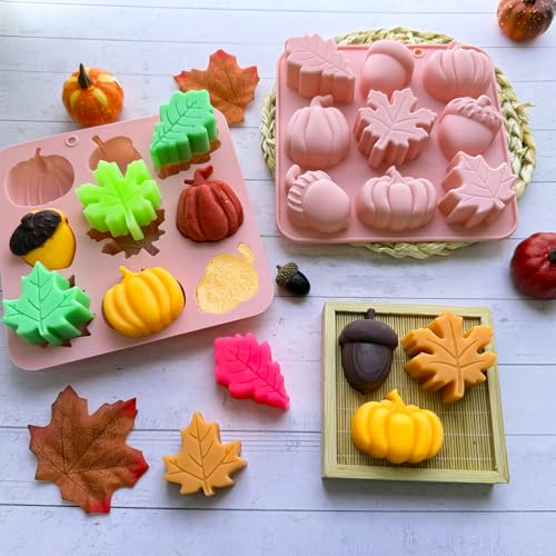 Pumpkin Mold - 9 Cavity Fall Silicone Mold for Halloween Thanksgiving Candy & Cake Decoration