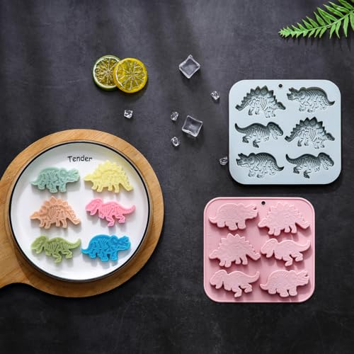 Dinosaur Fossil Silicone Mold 6 Cavities for Cake Candy Chocolate DIY Decor