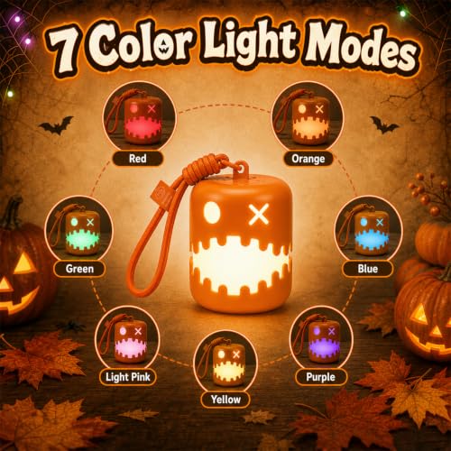 Halloween Pumpkin Lanterns Set of 3 Rechargeable LED Night Lights Indoor Outdoor Decor