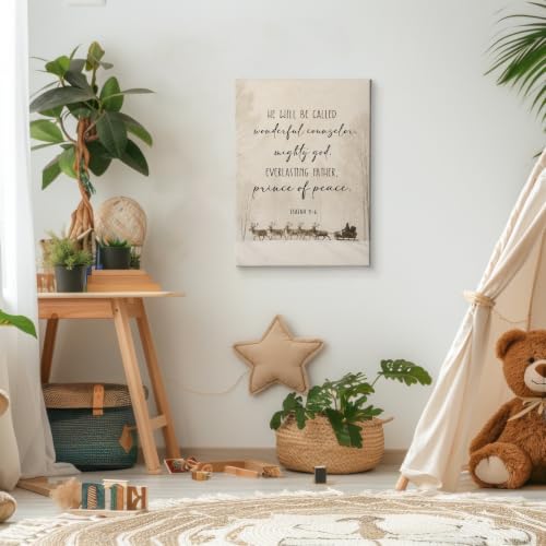 Christmas Bible Verse Wall Art Decor Framed Canvas 11x14 - Horrible Variation