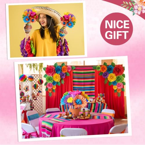 YooNotee 24 Pcs Mexican Fiesta Decorations Clay Pot Centerpieces - Vibrant Colors