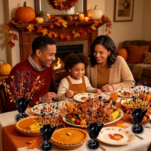 Halloween Fall Table Decoration Centerpiece Set - Black Orange Red Variation
