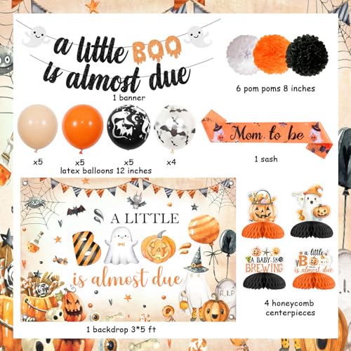 Halloween Baby Shower Decorations Set with Banner Balloons and Centerpieces
