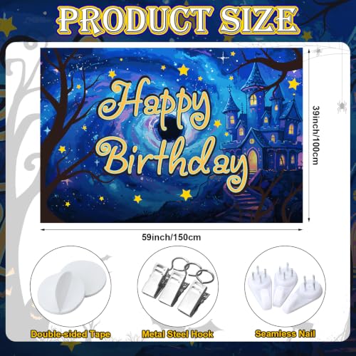Horror Themed Birthday Photo Backdrop Spooky Party Decor - 59x39 inches