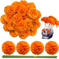 Orange Faux Marigold Flower Heads - 6cm, 100pcs for DIY Decorations