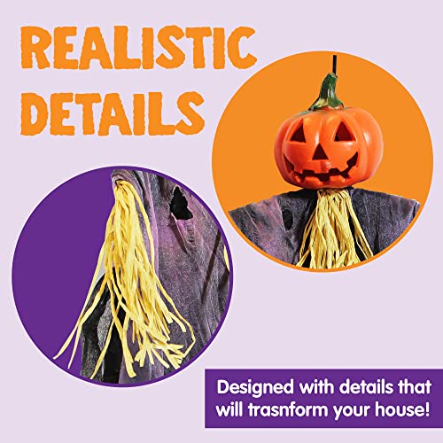 Halloween Hanging Ghosts Set - 3 Animated Outdoor Decorations for Porch Yard Garden