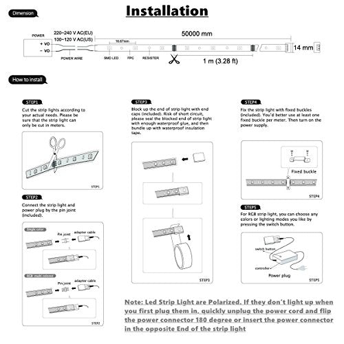 White LED Strip Light 98.4ft Waterproof Dimmable Indoor Outdoor Rope Light