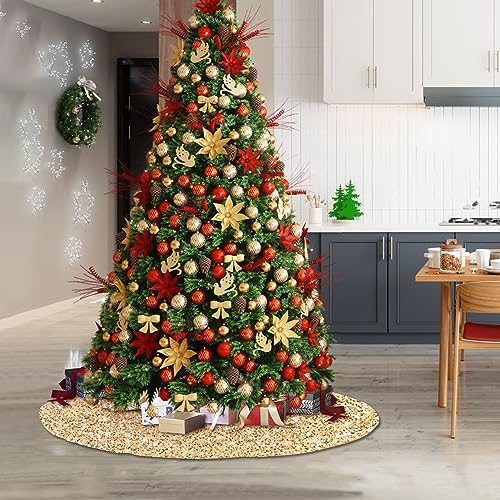 Christmas Tree Skirt Sequin Tablecloth - Gold 60 Inch / 150cm Holiday Decor Variation of THIS listing