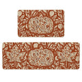 Orange Fall Kitchen Mats Set of 2 - 17x29 & 17x47 Non-Slip Decor