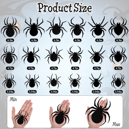 DIYASY 36-Piece Multicolor Halloween Lighted Spider Wall Decor - 3D Light Up Spider Set