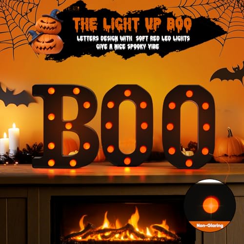 LED Marquee Letters BOO Halloween Decorations Indoor Outdoor Light Up Sign