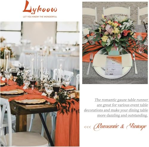 Orange Cheesecloth Table Runner 12 Pack - 17 x 108 Inch Rustic Wedding & Party Decor