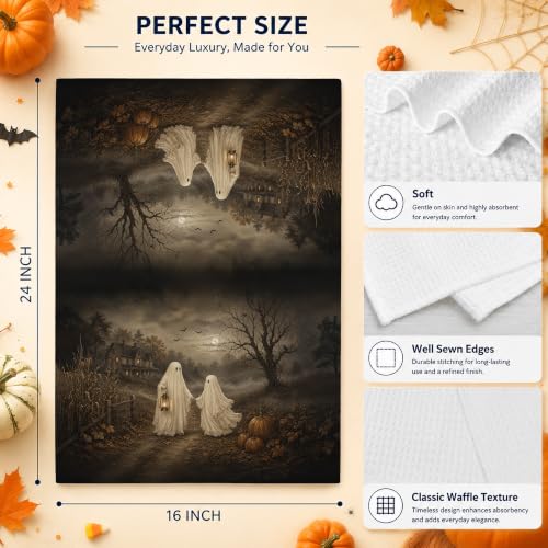 Halloween Ghost Hand Towel 16x24 Inch Haunted House Spooky Decor - Child Variant