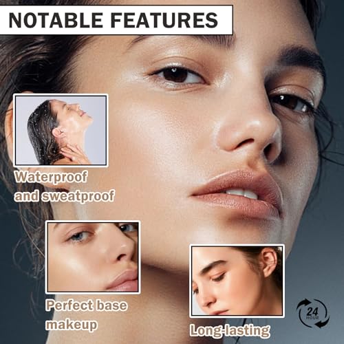 JunKuJK Set A Color Changing Foundation SPF 50+ Moisturizing Long-Lasting Full Coverage with 2 Sponges