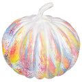 Rainbow Handblown Glass Pumpkin - Large Halloween Thanksgiving Fall Decor