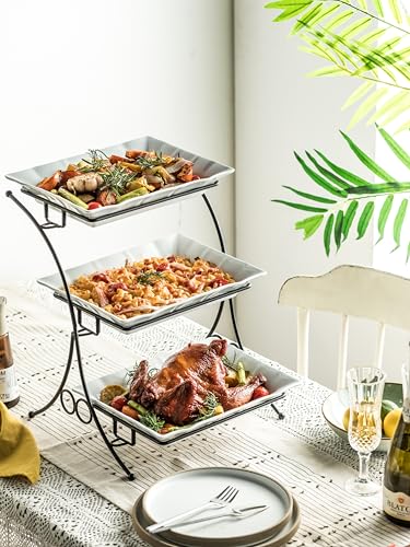 Large 3-Tier Serving Tray Stand for Kitchen & Party Food Display