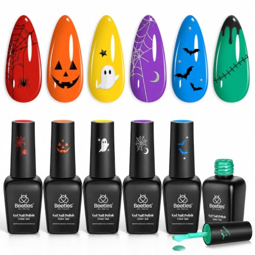 Beetles Halloween Gel Polish Set - Rainbow Flag Neon Colors, Variation B - Neon | Rainbow Flag