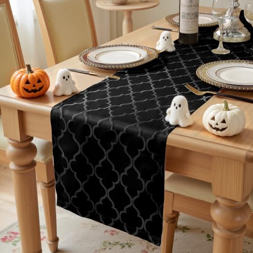 Larponder Black Halloween Table Runner - Jacquard Rectangle 13 x 72 Inches Variation of THIS listing