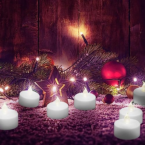 Flameless LED Tea Lights with Remote Control - Warm White, 24 Pack